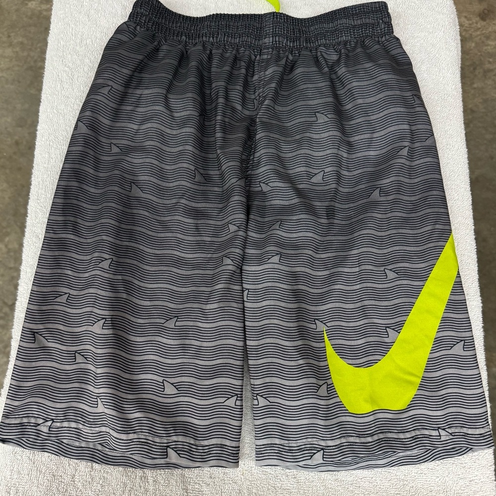 Nike Boy's Black and Neon Yellow Athletic Shorts